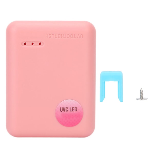 Bærbar vægmonteret ultraviolet tandbørstehovedholder rengøringsmaskine (Pink EU)