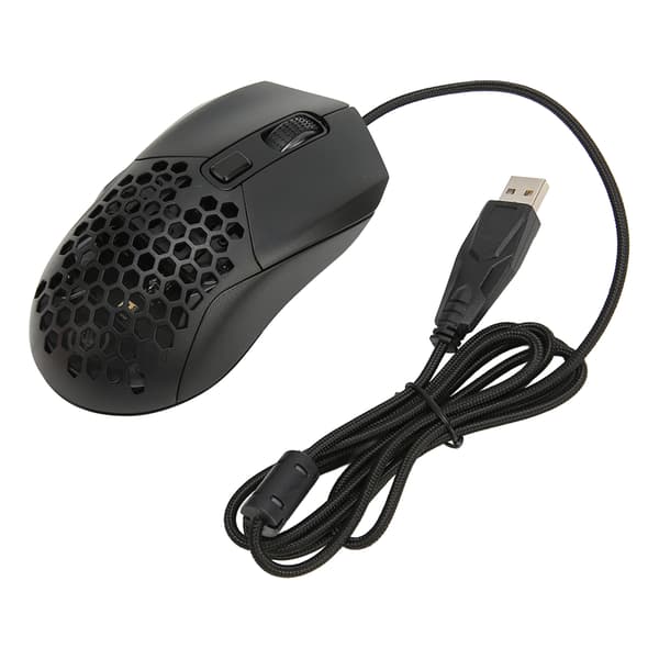 Honeycomb Gaming Mus RGB-baggrundsbelysning 6 Programmerbare knapper 7200 DPI Letvægts Ergonomisk Kablet Gaming Mus til PC Sort
