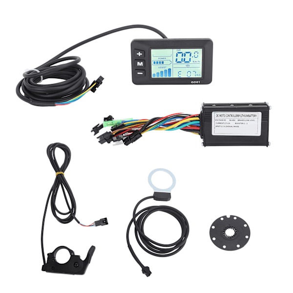 Sähköpyörän litiumuunnospaketti 17A 3 tilaa moottorin ohjain GD01 näyttöpaneeli FT 8C magneettilevy 109R peukalo kaasukahva 250W - 350W moottorille