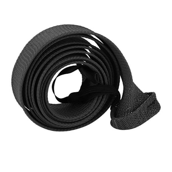 Braided Sleeve Expandable Casting Fishing Rod Pole Cover Protector (Black)