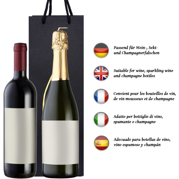 10 flaskeposer gaveposer til vin, prosecco og champagne 40 x 12 x 9 cm - silhuet