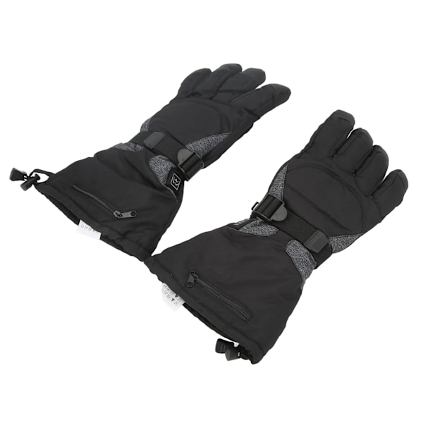 Oppvarmede hansker for menn og kvinner, oppladbare finger touch screen, 3 oppvarmingsmoduser, 100-240V svart for vinterutendørs EU-plugg