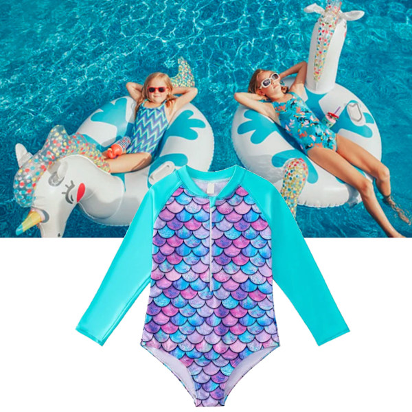 Barn Badkläder Bekväma Elastiska Badkläder 1 Delad För Strandpool Visas Som Bild 140cm / 55.12in