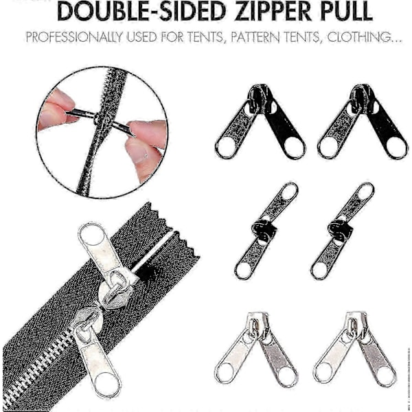 85 delar dragkedjereparationsset 3mm, 5mm, 8mm metall dragkedja ersättningskit