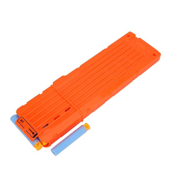 18 Dart EVA Soft Bullet Clip Dart Plast Gun Toy Cartridge Holder (Ogenomskinlig orange)