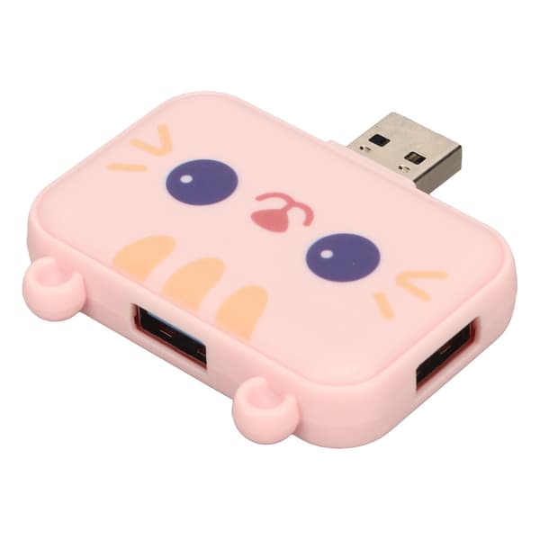 3 i 1 USB-hub Multifunktionel USB A til USB3.0 og 2 USB2.0 USB-portudvider til mus, tastatur, bærbar pc, lyserød