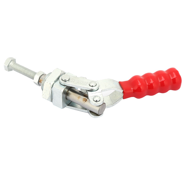 1 ST Galvaniserat järn 10 mm Räckvidd Push/Pull Quick Release Toggle Clamp 100 kg Clamping Force-silver+röd