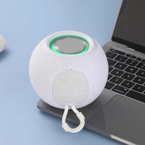 Bluetooth-kaiutin, langaton, minikokoinen, kannettava, kangaspäällysteinen, ladattava kaiutin kotiin, asuntolaan, juhliin, valkoinen