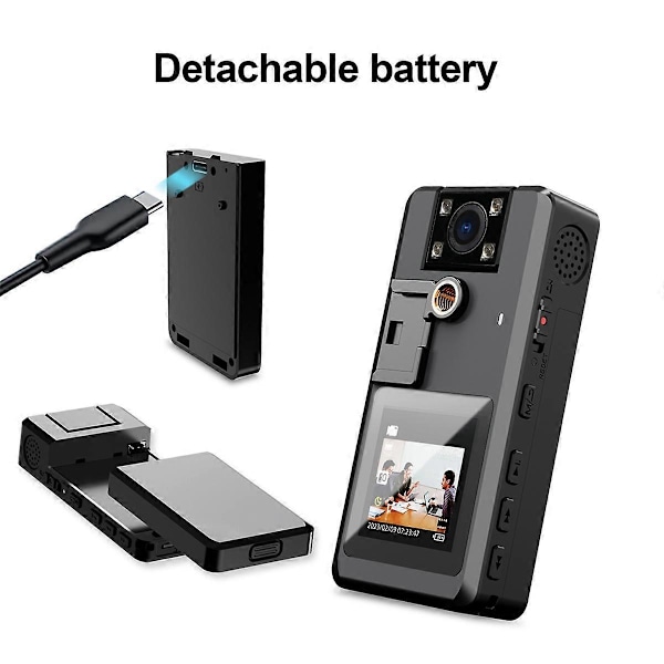 A53 Digital kroppskamera med löstagbart batteri HD 1080P 2250mAh