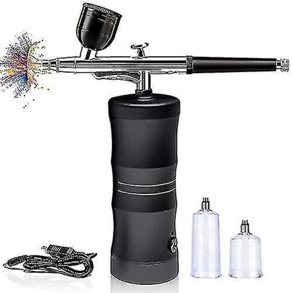 Portable Mini Airbrush Kit with Compressor - Single-Dual Action Paint Set