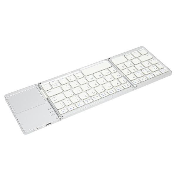 Taitettava Bluetooth -näppäimistö 63 näppäimistä metallinen ultraohut taitettava mininäppäimistö kosketuslevyllä Windowsille IOS:lle Android Silverille