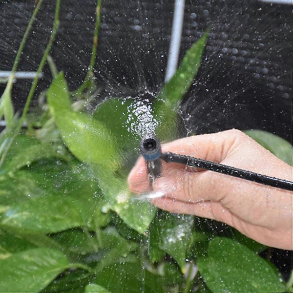 (100 st) Bevattningsdroppare, 360 graders justerbar mikro sprinkler för 1/4 (4-6mm) bevattningsslang (Blå)
