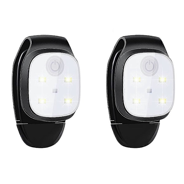 Reflekterende USB Genopladeligt LED Lys Løbeudstyr - 2 stk. Udendørs Nat Clip Lys