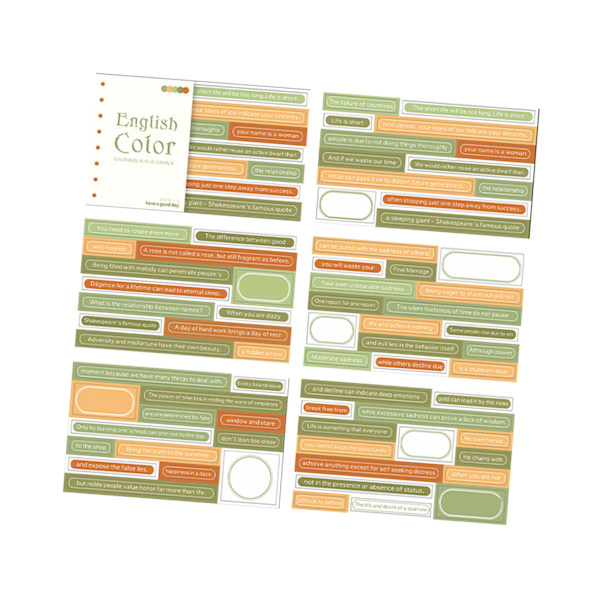 20 arkkia Scrapbook-tarravihko, hienovarainen innovatiivinen englantilainen DIY-suunnittelijatarra Scrapbook-muistikirjaan, päiväkirjaan, tyyppi 3