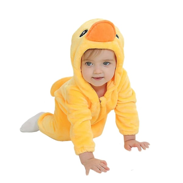 Toddler Dinosaur Onesie -asu lapsille | Ihastuttava eläinhaalari Halloweeniin | 6-12 kuukautta | Keltainen