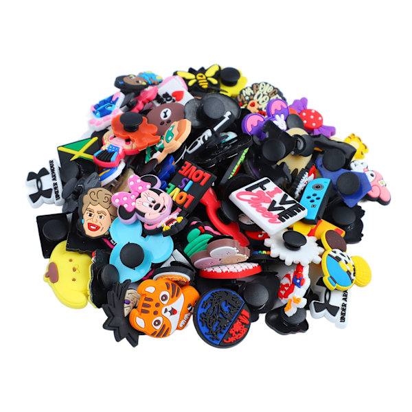 100 stk. Cartoon Sko Charm Vandtæt Udsøgt Multipurpose Sko Dekoration Charm til Fest DIY