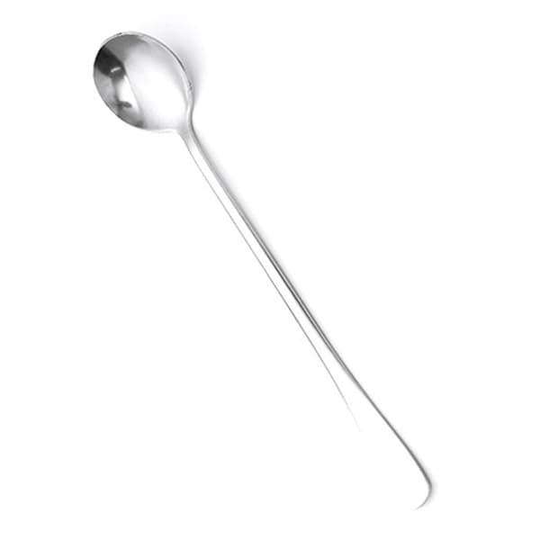 Langskaftede skjeer i rustfritt stål, elegante multifunksjonelle røreskjeer for kaffe, te, dessert, 3 stk. rundt hode