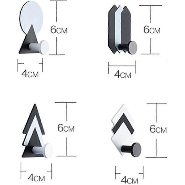 4 kpl Geometriset Tarrat Koukut Seinään Asennettavat Takkitelineet Luovat Koukkujen Järjestäjät Ripustimet