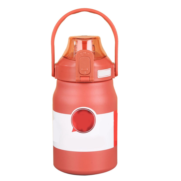316 Stainless Steel Vacuum Cup Large Insulated Stainless Steel Water Bottle Handheld Sports Kettle Vermilion Red 1.2L