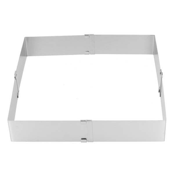 Rostfritt stål fyrkantig mousse ring justerbar kex kakform kök DIY bakverktyg L 16~28cm