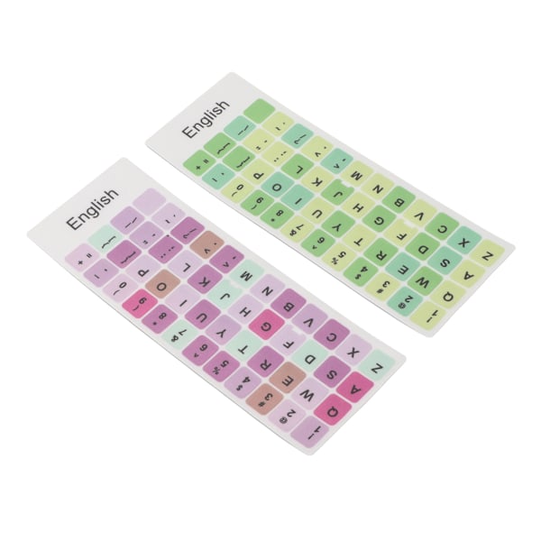 2st Tangentbordsdekaler Färgglada engelska språk Dammtät vattentät beläggning PVC-material Dator Keycaps Stickers C