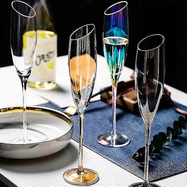 Nordiskt Rött Vin Champagneglas Blyfritt Glas 570ml - Kreativ Design Färgstark