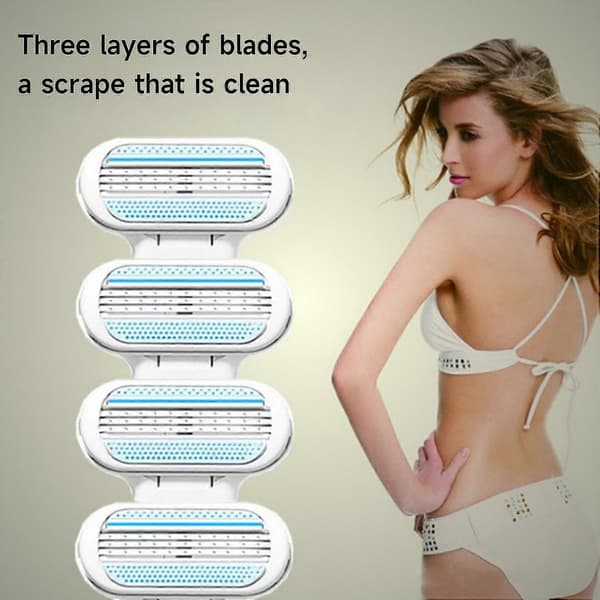 Women's Razor Blades Refills Designed For A Comfortable Shave Smooth Glide Pink Handle. 8 Refills