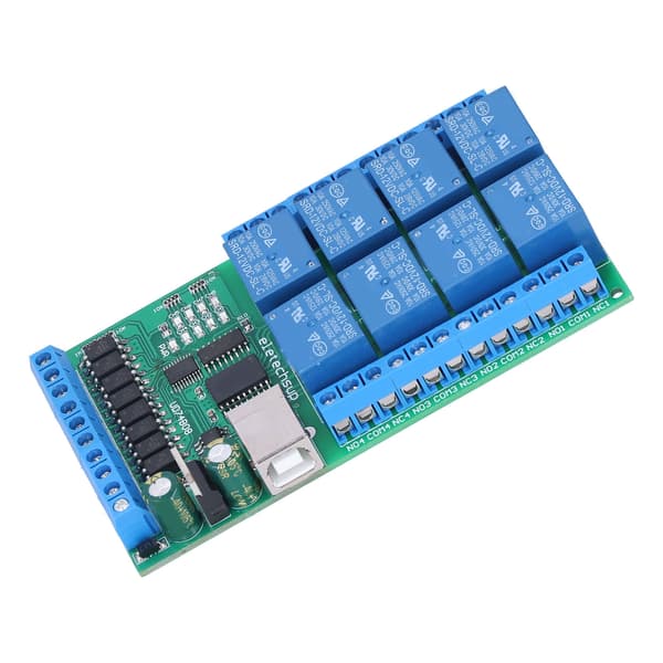 Reläsköldsmodul 8 kanaler Multifunktionell USB-reläkort med AT-kommandon
