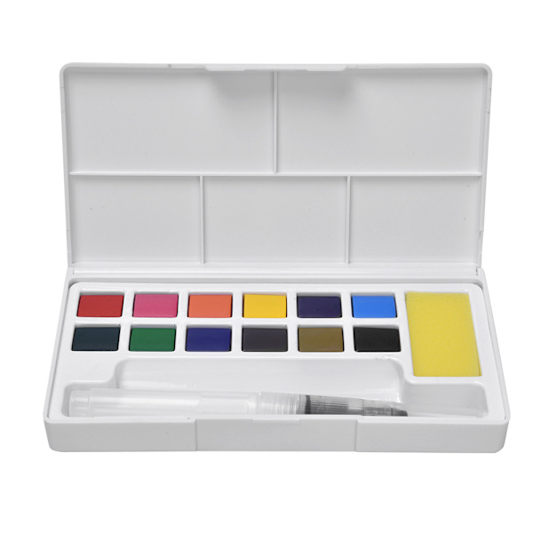 Solid Pigment Børne Udendørs Skitse Maleri Bærbart Pigment Kit Kunst Tilbehør 12 Farver