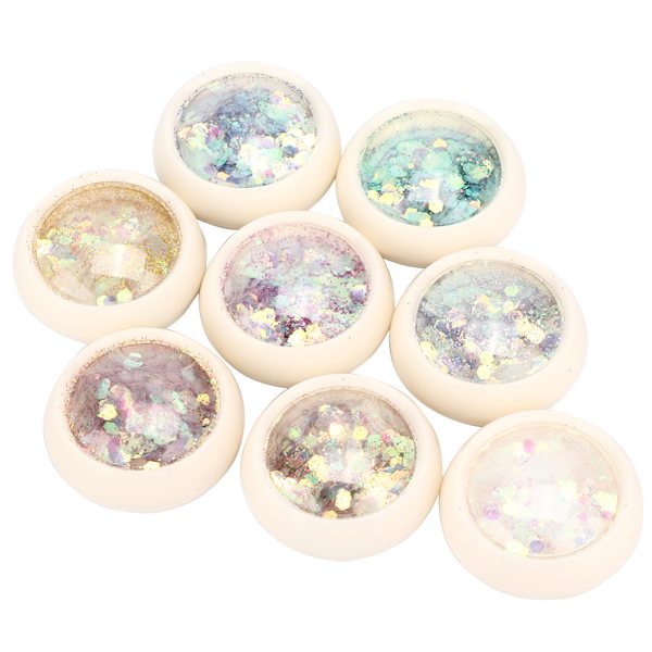 8 färger Nagelpaljetter Nail art Glänsande paljetter Tillbehör för Nail art