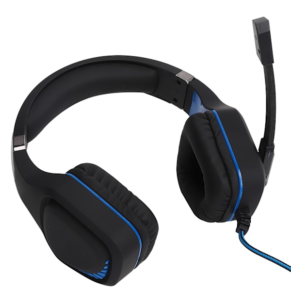 Gaming-headset med kabel, LED-lys og mikrofon til pc og bærbar computer