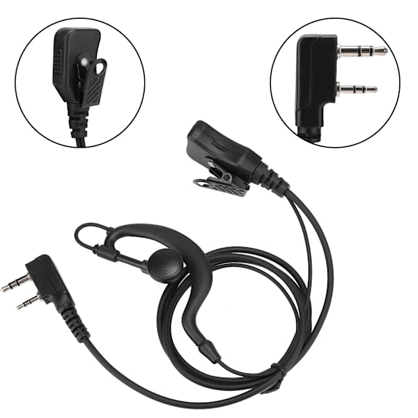 K-huvud Intercom-hörlurar PTT Justerbar volym Hörlurar Passar för Bao Feng Kenwood HYT
