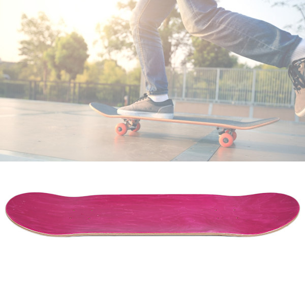 Ahorn Træ Elastisk Anti-slip Dobbelt Rocker Skateboard Deck Longboard Panel (Rose Red)