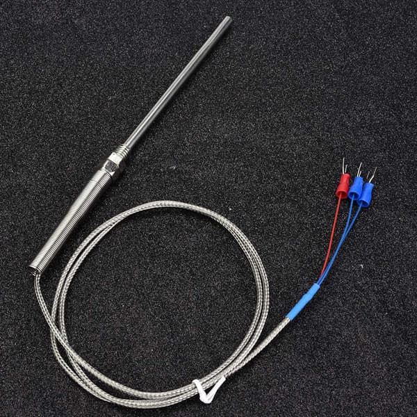 M8 Gänga PT100 Platinamotstånd Termoelement 100mm Sond Temperatursensor Kabel 0-400℃ (1 m)