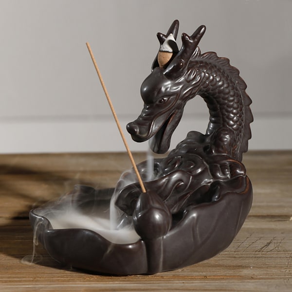 Keramisk røgelsesholder røgelsesbrænder røg tilbagefald røgelsesbrænder indretning ornament