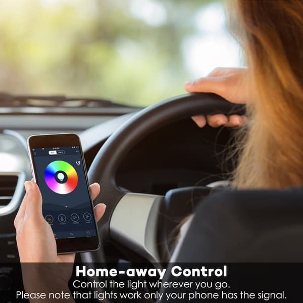 Wifi Pære, EECOO Smart LED Pære E27 7W Dæmpbar Natlampe Trådløs Wi-Fi RGB Multi-farve