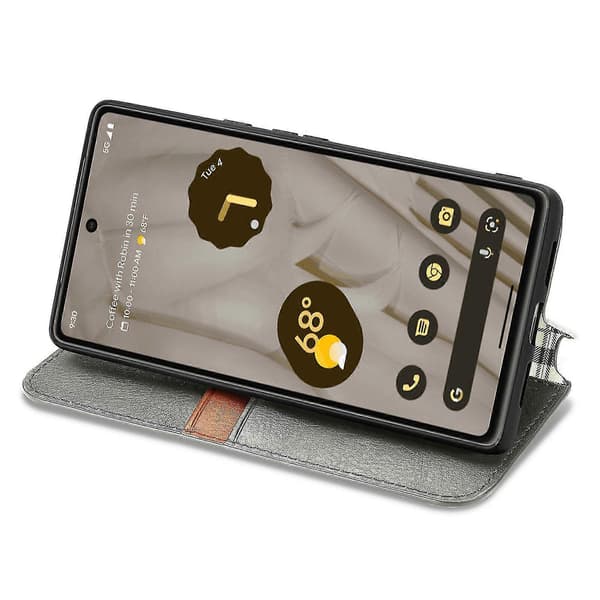 Fodral för Google Pixel 7a Flip Plånbok Flip Magnetiskt Skyddsfodral Plånbok Kompatibel med Google Pixel 7a Fodral Grey