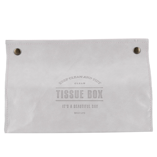 PU Læder Originalitet Tissue Box Desktop Tissue Organizer til Soveværelse Stue Grå