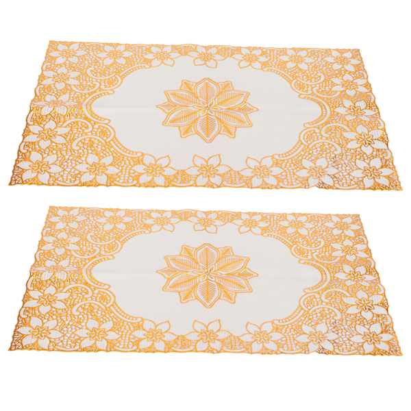 2 stk. 30 cm x 45 cm PVC-bordbrikke Gull Plassbrikke Kopp Underlag Kjøkken Bryllupsdekorasjon Stil 2