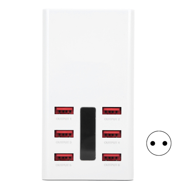 100-240V 6-portars snabbladdare för flera USB-enheter, laddningsstation för mobiltelefoner, 30 W EU-kontakt