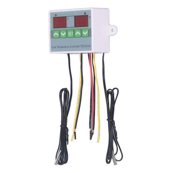 Dobbelt temperaturregulator Vandtæt digital termostat med datalagring til krybdyr køleskab fryser DC24V