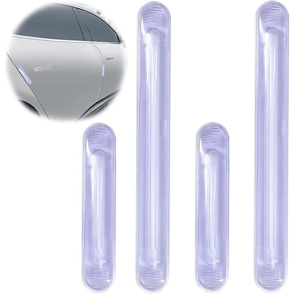 Auton oven puskurinlistat - 4 kpl set , läpinäkyvä itseliimautuva suoja ovelle ja taustapeilille, universal
