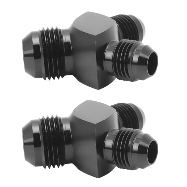 2PCS Y-blockadapterkoppling AN8 till 2AN6 läckagesäker anodiserad svart universal för bränsleslangkoppling