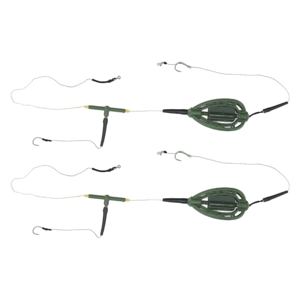 2 st europeisk stil lång lina karp häckande enhet fiske set Karp fiske betesmatare48g