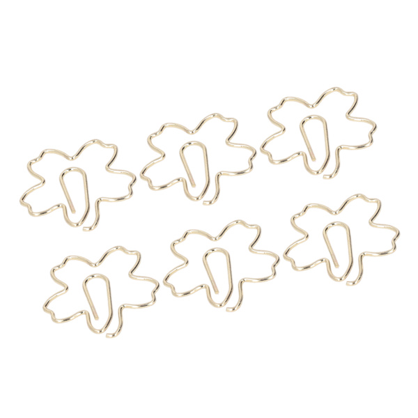 100 stk. Guld Papirclips Blomsterformet Papirclips Galvanisering Søde Specielle Sjove Papirclips til Børn Skole Kontorartikler