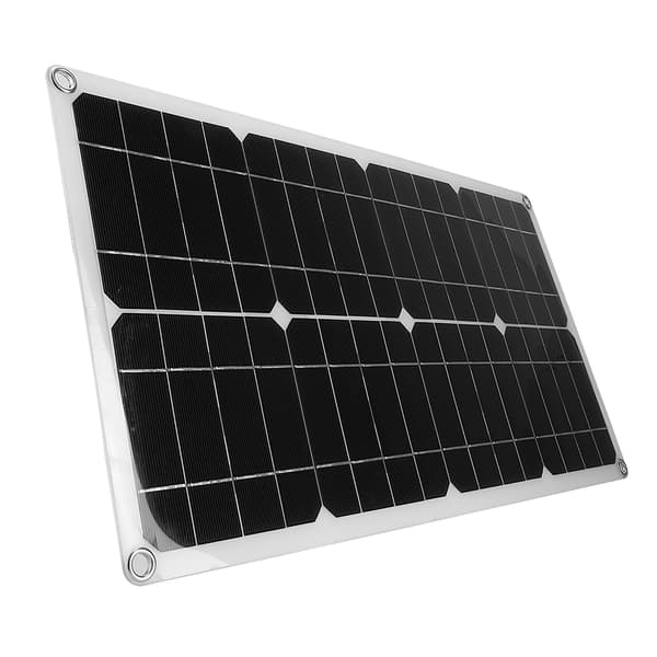 25W Dobbel 5V USB Fleksibelt Enkeltkrystall Solcellepanelsett Bilbatteriladerkontroller