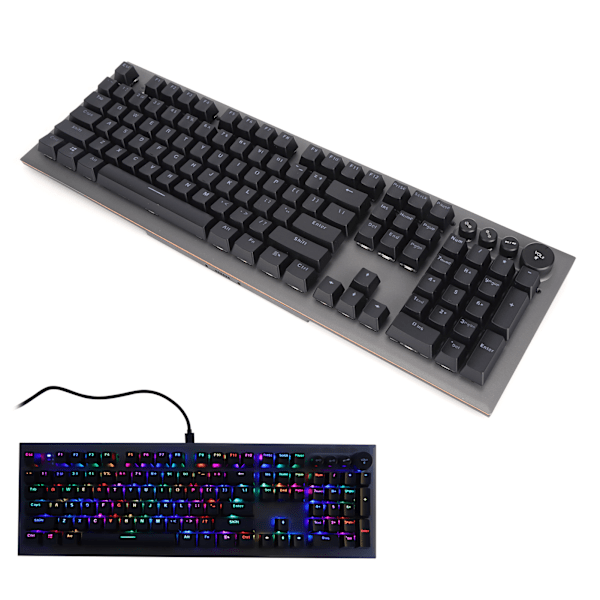 MAGICREFINER Mekanisk tangentbord NKey Rollover Ingen fördröjning 104 tangenter RGB Gaming tangentbord för dator