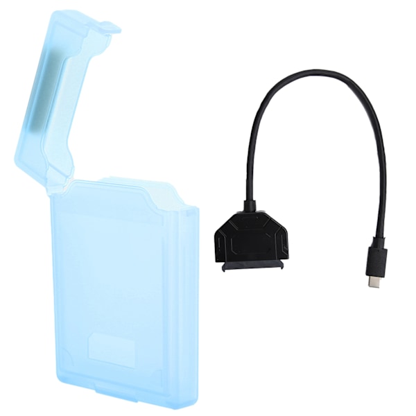 Beskyttelsesbokssett for harddiskadapter for SATA Type C USB3.0 2.5in HDD/SDD bærbar tilbehør blå