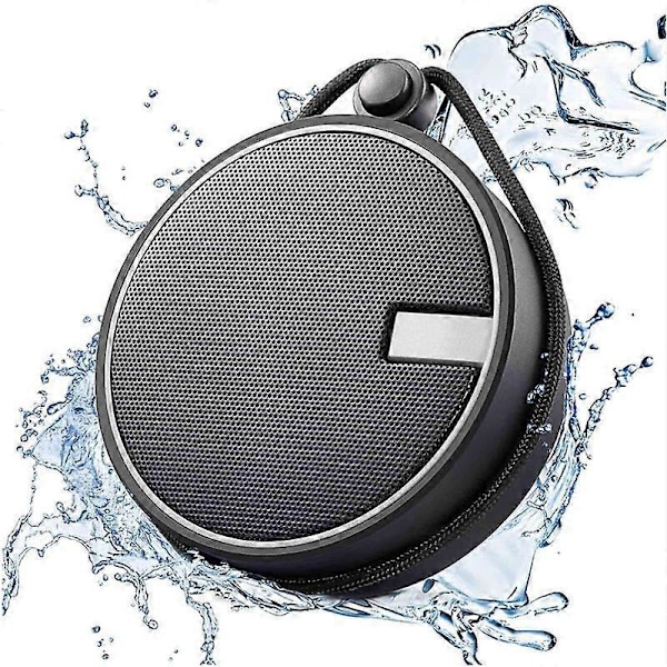 Bluetooth Høyttaler Vanntett IP67 Bærbar Trådløs Utendørs med HD Lyd TF Kort Sugekopp for Svømmebasseng Strand Fotturer 12T Spilletid (Svart)