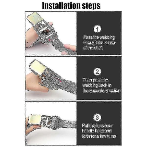 10m Ratchet Strap Heavy Duty Adjustable Cargo Strap Tie Down Strap Grey